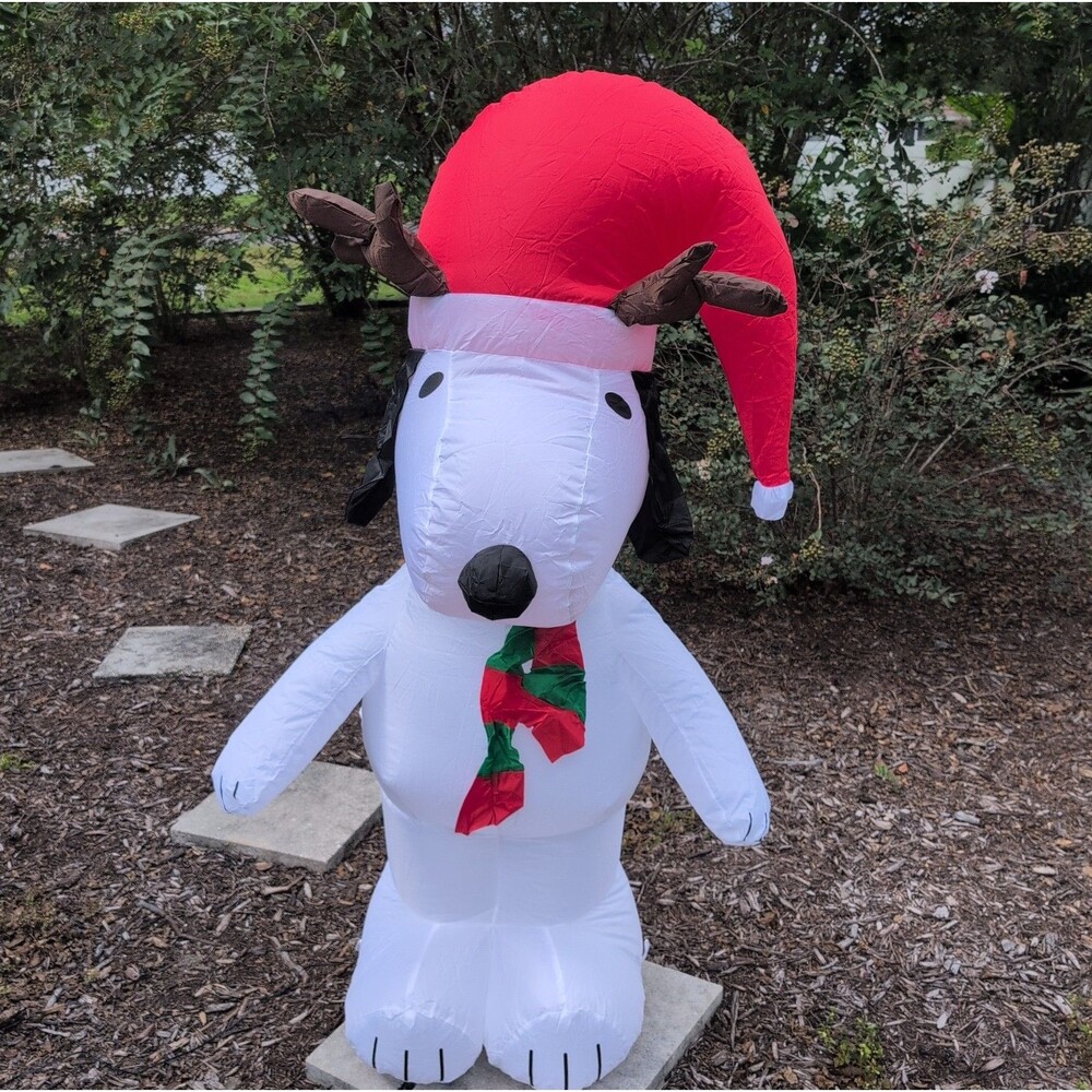 Gemmy 5' Airblown Lighted Peanuts Snoopy Christmas Inflatable Tested